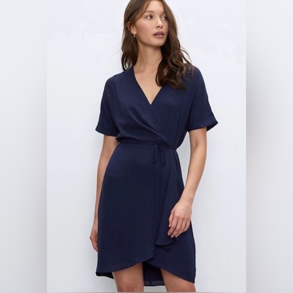 Babaton Wallace Navy Wrap Dress Size XXS - Picture 1 of 11